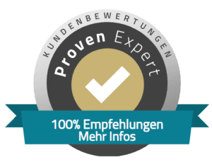 Proven Expert Kundenbewertungen: 100% Empfehlungen